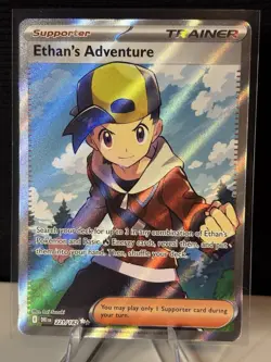 Pokemon TCG Ethan's Adventure Full Art Trainer Card 221/182 Destined Rivals - Image 1