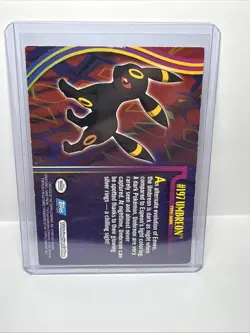 Umbreon #197 Blue Logo Topps Non Holo Foil TV Animation Pokemon Card MP-HP - Image 2
