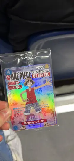 SEALED One Piece Monkey D. Luffy US Voyage College Basketball Card Rutgers 1/23 - Image 2