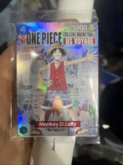 One Piece Monkey D. Luffy College Basketball US Voyage Promo Card SHIPS TODAY! - Image 1