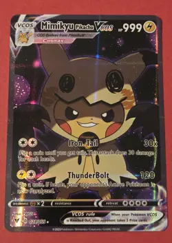 Pikachu Cosplay Mimikyu Pokemon Custom ACG Card Holo Foil Anime Hero Cute Cos - Image 1