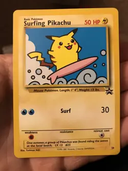 Surfing Pikachu Black Star Promo 28 Pokemon Card - Image 1