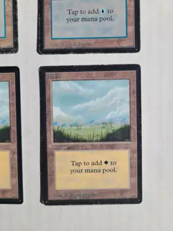 MTG 4 BETA Land Cards 2X Plains 2X Island 1993 Original English Basic Lands RARE - Image 2