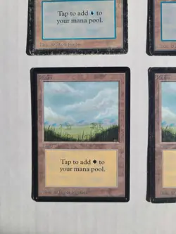 MTG 4 BETA Land Cards 2X Plains 2X Island 1993 Original English Basic Lands RARE - Image 3