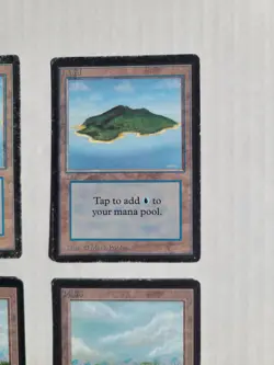 MTG 4 BETA Land Cards 2X Plains 2X Island 1993 Original English Basic Lands RARE - Image 4