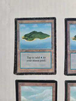 MTG 4 BETA Land Cards 2X Plains 2X Island 1993 Original English Basic Lands RARE - Image 5