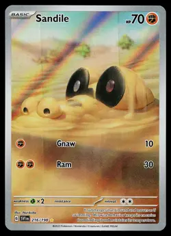 Pokemon Card - Sandile Scarlet & Violet Base Set 216/198 Holo Illustration Rare - Image 1