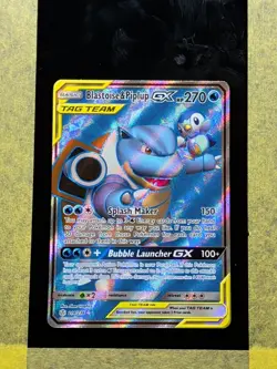 019 - Original Owner Pokemon TCG Blastoise Piplup Tag Team GX Card 214/236 - Image 1