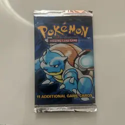 Pokemon TCG Base Set Booster Pack Blastoise Art Sealed English 11 Cards - Image 1