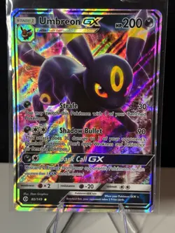 Pokemon Umbreon GX Ultra Rare Holo Card #80/149 SM Base Set - Image 1
