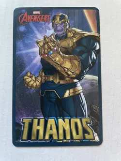 EXTREMELY RARE AVENGERS COIN PUSHER CARD WITH BARCODE ARCADE MACHINE THANOS NR - Image 1