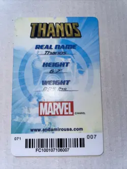EXTREMELY RARE AVENGERS COIN PUSHER CARD WITH BARCODE ARCADE MACHINE THANOS NR - Image 2