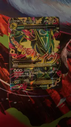 Pokemon TCG Rayquaza EX Card LP-MP M Full Art Holo Rare 105/108 XY Roaring Skies - Image 1