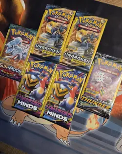 Pokemon Sun & Moon Booster Packs x6 -3 cards Unified Minds, unbroken bonds - Image 1