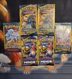 Pokemon Sun & Moon Booster Packs x6 -3 cards Unified Minds, unbroken bonds - Image 2