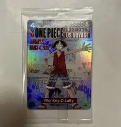One Piece Monkey D. Luffy US Voyage College Basketball Promo Card Rutgers SEALED - Image 1