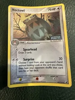 Noctowl 43/115 Pokemon Unseen Forces Set Reverse Holo Rare Card - Image 1
