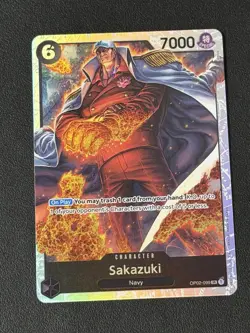 Sakazuki OP02-099 Super Rare PRB01 One Piece Card Game NM English - Image 1