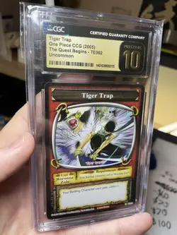 Vintage One Piece TCG TIGER TRAP! 2005 CCG, Mint CGC 10 Quest Begins, Zolo Card - Image 1