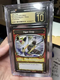 Vintage One Piece TCG TIGER TRAP! 2005 CCG, Mint CGC 10 Quest Begins, Zolo Card - Image 4