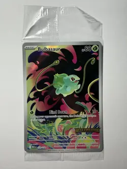 Pokemon Bulbasaur 133/132 ME01: Mega Evolution Holo Rare Stamped Card SEALED - Image 1