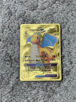 Dragonite GX HP250 Dragon Claw Gold Foil Fan Art Card - Image 1
