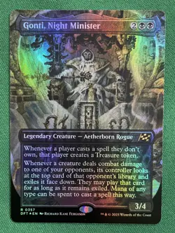 Gonti, Night Minister (Borderless) R Aetherdrift 357 NM (Foil) - Image 1