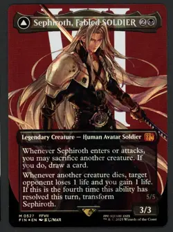 ***Surge FOIL Borderless Sephiroth, Fabled SOLDIER* MTG Final Fantasy Kid Icarus - Image 1