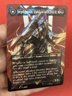 ***Surge FOIL Borderless Sephiroth, Fabled SOLDIER* MTG Final Fantasy Kid Icarus - Image 3