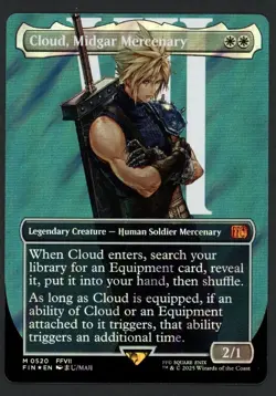 ***Surge FOIL Borderless Cloud, Midgar Mercenary*** MTG Final Fantasy Kid Icarus - Image 1