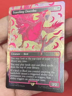 ***FOIL Borderless Neon Pink Traveling Chocobo*** MTG Final Fantasy Kid Icarus - Image 3