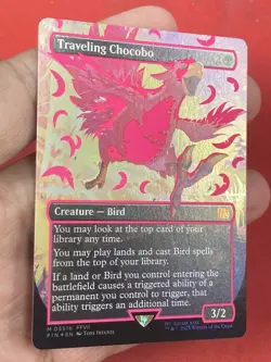 ***FOIL Borderless Neon Pink Traveling Chocobo*** MTG Final Fantasy Kid Icarus - Image 4