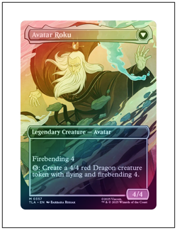 1x The Legend of Roku, Foil Borderless Art, Magic MTG NM - Image 2