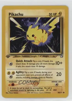 Pikachu 1st Ed. Pokemon Neo Genesis #70 2000 - Image 1