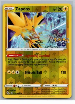 Zapdos Holo Rare Pokemon GO 029/078 NM - Image 1