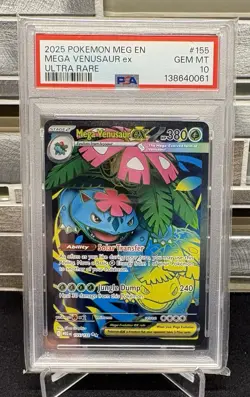 Pokemon Mega Evolution Mega Venusaur EX Ultra Rare #155 PSA 10 GEM MINT - Image 1