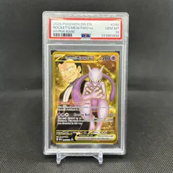2025 POKEMON DRI EN-DESTINED RIVALS HYPER RARE TEAM ROCKET'S MEWTWO EX PSA 10 - Image 1