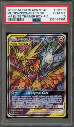 Pokemon Moltres & Zapdos & Articuno GX Hidden Fates ETB FA Promo SM210 PSA 10 - Image 1