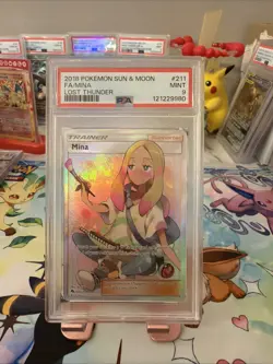 2018 POKEMON SUN & MOON LOST THUNDER #211 FULL ART/MINA PSA 9 - Image 1
