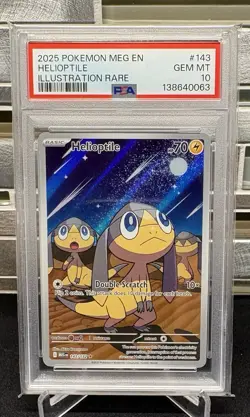 Pokemon Mega Evolution Helioptile 143 Illustration Rare PSA 10 GEM MINT - Image 1