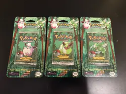 Pokemon Jungle Blister Pack Art Set, 3x Packs, From My Case Open! Fresh Open! - Image 1