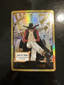 One Piece ENGLISH OP14 Gold DON!! Card Hawk Eye Mihawk The Azure Seas Seven - Image 1