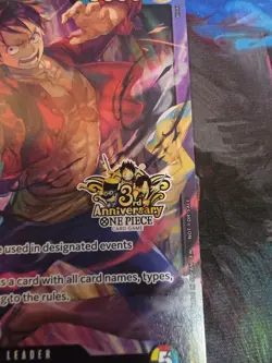 ONE PIECE TCG MONKEY D. LUFFY RARE 3RD ANNIVERSARY PROMO ALT ART ST01-012 NM - Image 2