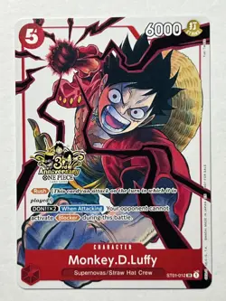 Monkey.D.Luffy - ST01-012 (3rd Anniversary Tournament 3 Brothers Pack) MINT - Image 2