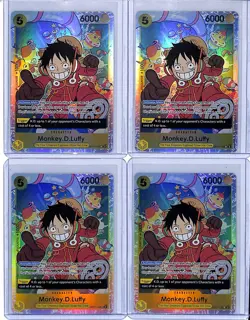 (4) Lot 2024 One Piece 500 Years in The Future OP07 Monkey D. Luffy #OP07-109 SR - Image 1