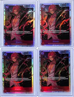 (4) Lot 2024 One Piece Emperors in the New World OP09 Shanks #OP09-004 SR - Image 1