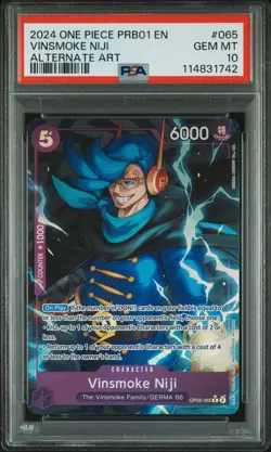 2024 One Piece Vinsmoke Niji PRB01 #065 Alternate Art PSA 10 - Image 1