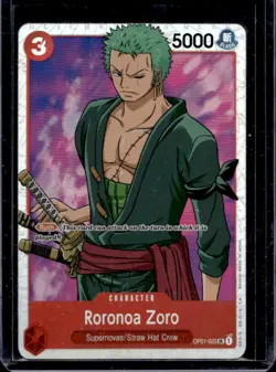 2022 One Piece Romance Dawn Roronoa Zoro Super Rare #OP01-025 - Image 1