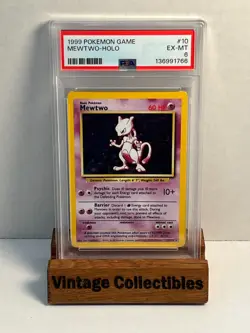 Pokemon TCG Mewtwo Holo Rare Base Set Unlimited WOTC Vintage PSA 6 EXMT - Image 1