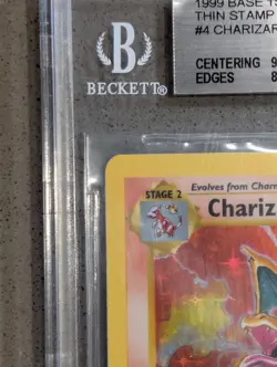 1999 Pokemon Base Set Shadowless 4 Charizard Holo Rare Thin Stamp BGS 8.5 NM-MT+ - Image 5